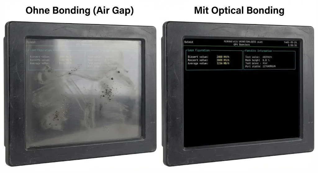 Vergleich: Verstaubtes vs. Sauberes Display